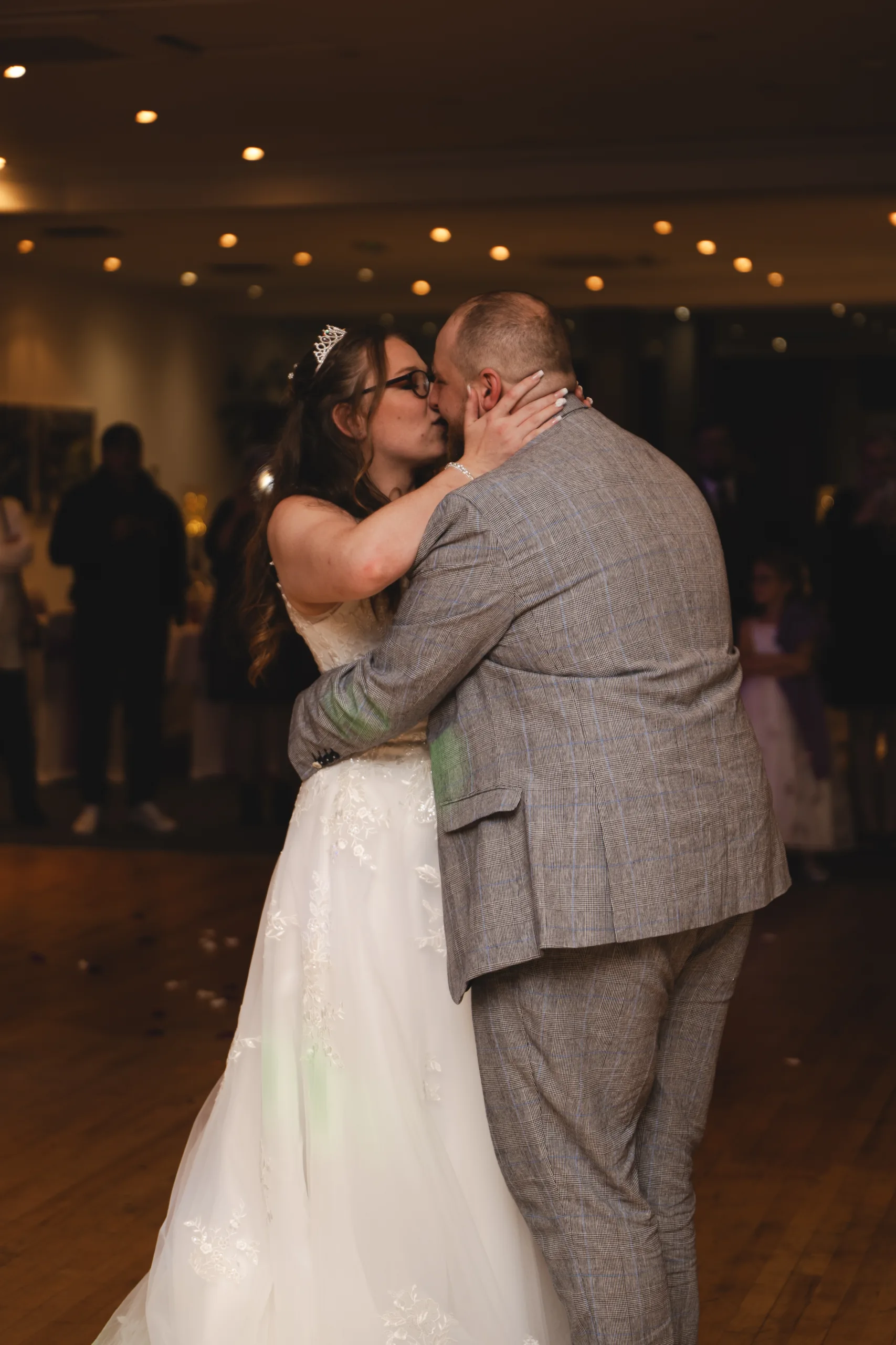 A bride and groom sharing their first dance at The Humber Royal Hotel wedding reception.