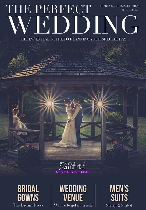 The stunning cover of the perfect wedding magazine featuring published work by a talented wedding photographer.