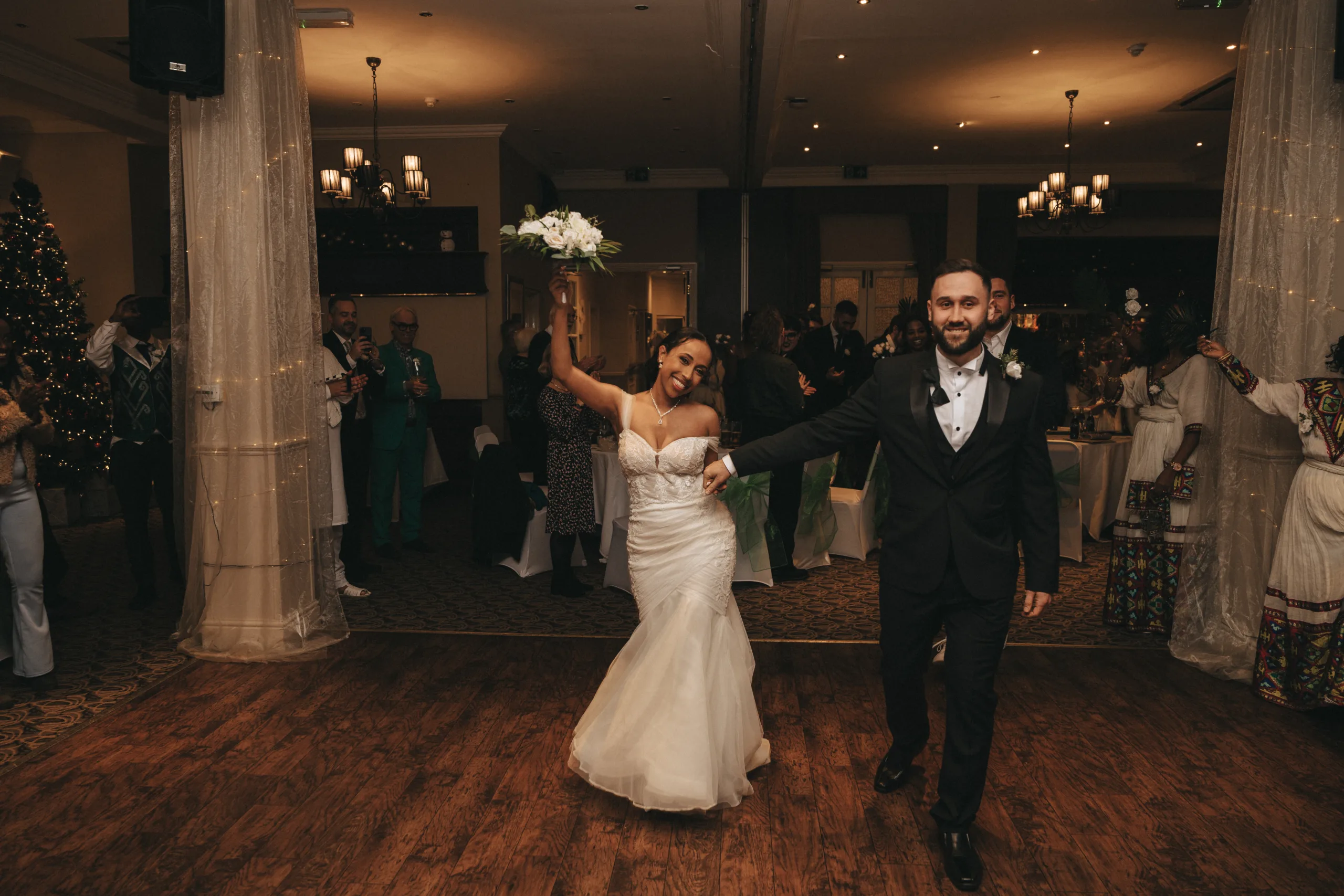 A bride and groom dancing on their wedding day in Lincolnshire.