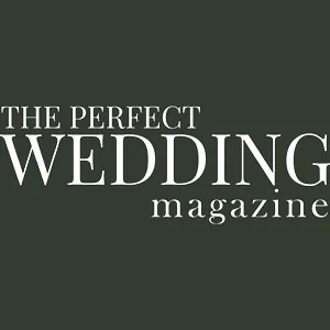 White text on a dark green background reads "THE PERFECT WEDDING magazine" in all caps, serif font except for "magazine," which is lowercase. "WEDDING" stands out bold and large. Perfect for a 2025 page footer design. © Aimee Lince Photography - Wedding photographer in Lincolnshire, Yorkshire & Nottinghamshire